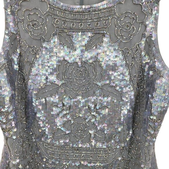 Revolve Needle & Thread Dress Dust Lace Mini Sequined Formal Sheath Dust Blue 10 - Picture 6 of 16